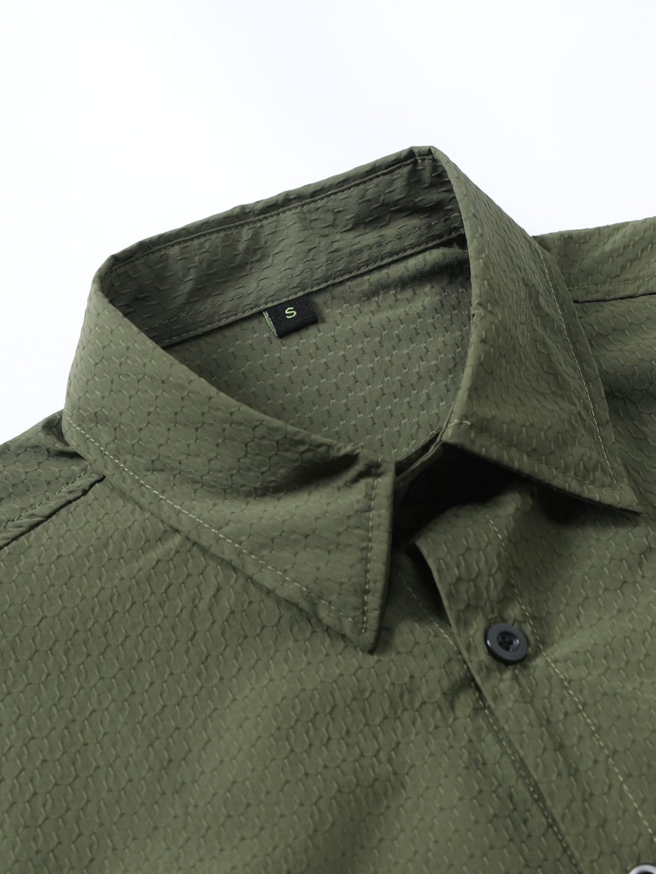 summer Solid Color European Size Cross-border Foreign Trade Men's Short-sleeve Shirt_voghion.com