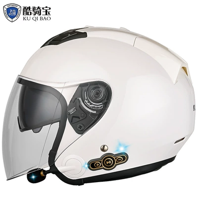 Motosiklet kaskı (dəbilqə) – Helmet Helmet Cross Border - white-double-lens-m