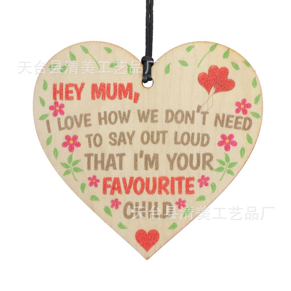 100mm love madera pieza colgante 1 paquete