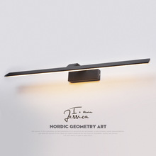 简约现代卫生间卫浴LED镜前灯镜柜镜箱柜前镜子镜灯黑色