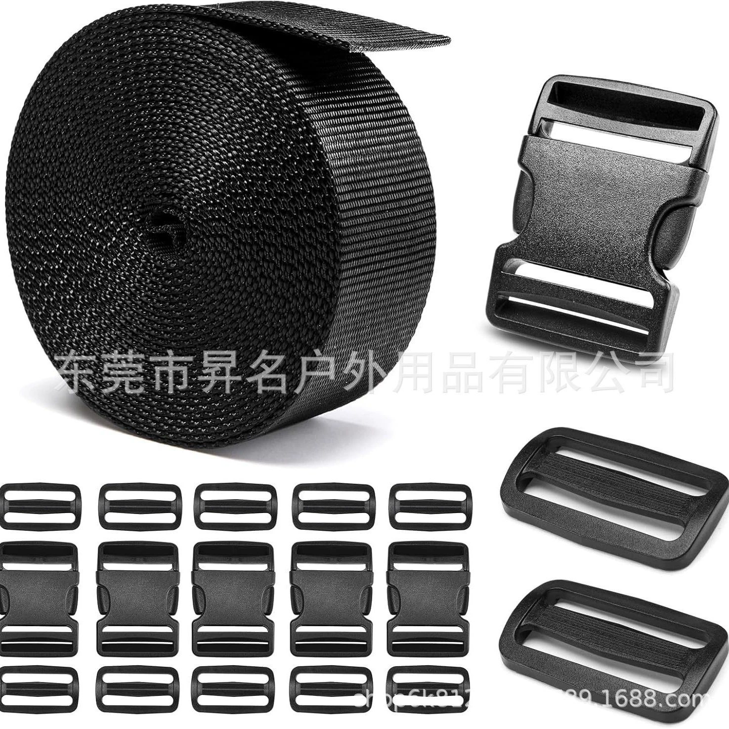 Комплект пряжки и ремня: прочная регулируемая пластиковая пряжка быстрого сброса 6 размеров, три скользящих зажима 2.5cm