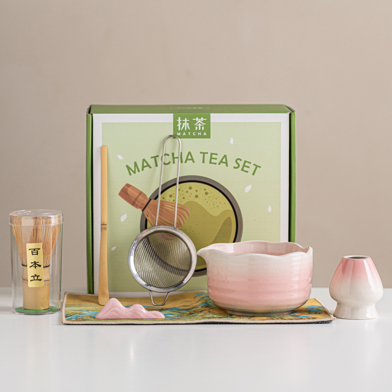 国境を越えた特別なインスタイル抹茶茶器セット 5点セット 和風茶筌 抹茶茶碗 茶筌スタンド 百本立 ギフトボックス|undefined