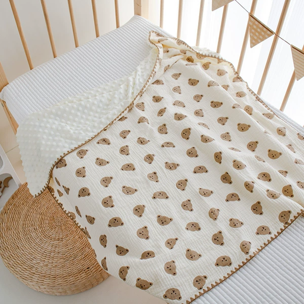 Bear head hooked beanie blanket