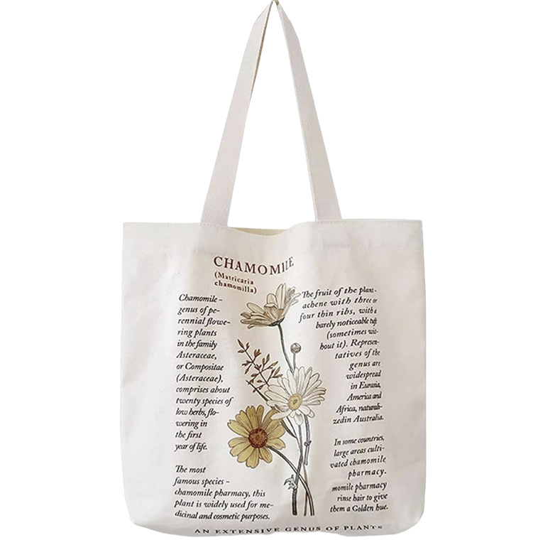 Amazon Cross-border de doble cara impresión margarita abeja flor bolsa de lona fábrica personalizada bolsa de viaje de un solo hombro al por mayor
