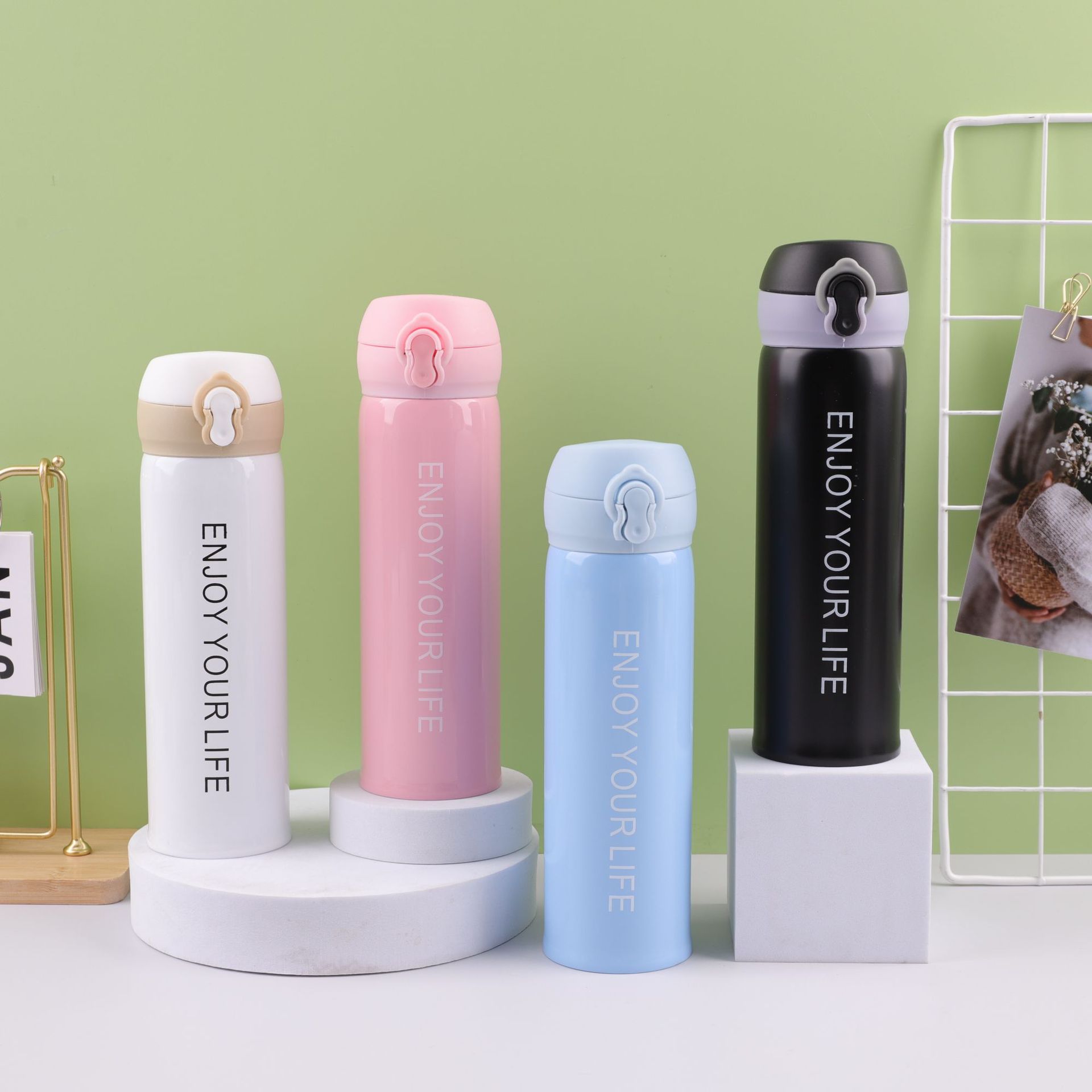 Sudeste asiático transfronterizo nuevo acero inoxidable taza de rebote taza de vacío hogar creativo regalo taza pareja moda taza de agua