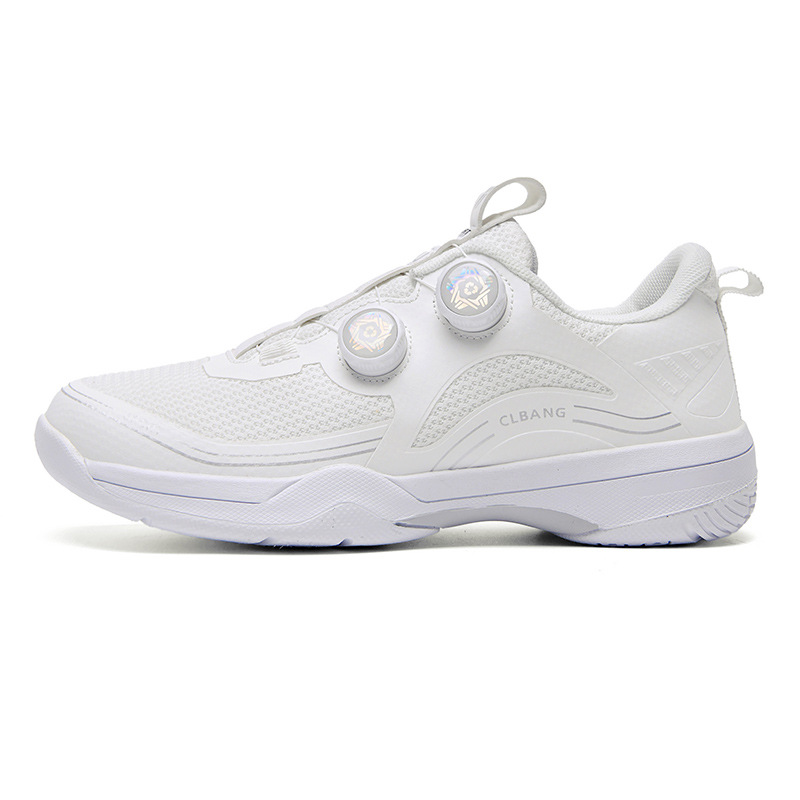 Nuevos zapatos transfronterizos de bádminton de botón giratorio zapatos de entrenamiento de tenis al aire libre para hombres y mujeres suela de goma