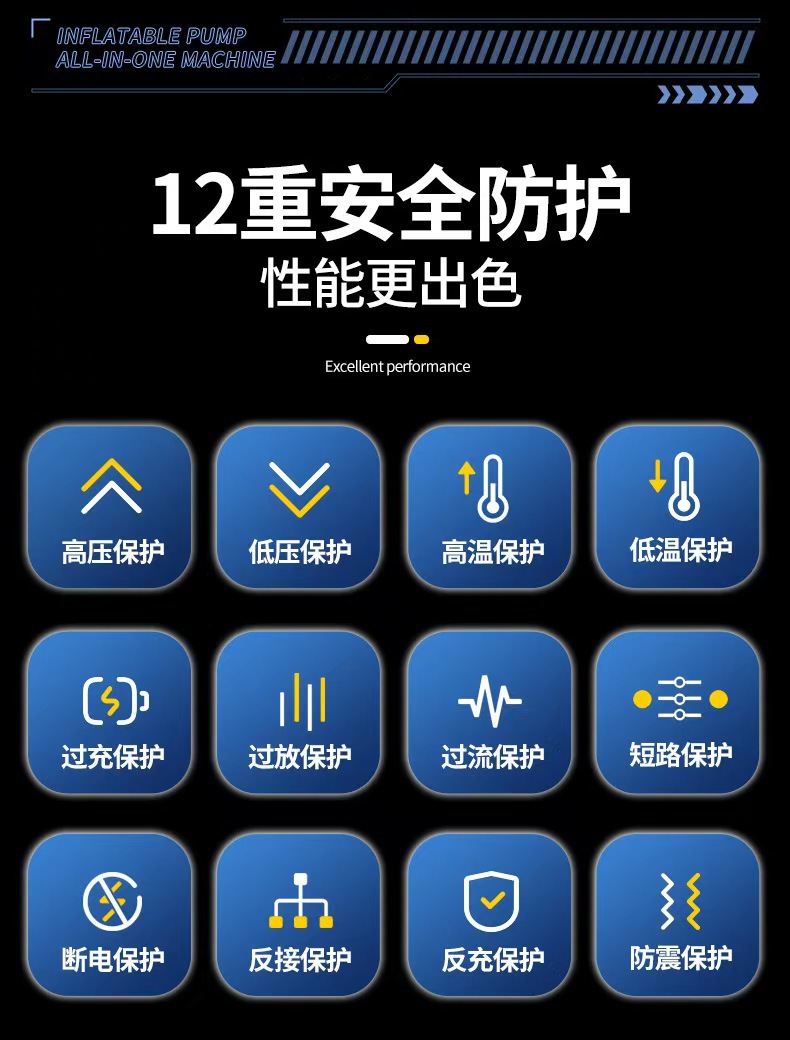 Car Emergency Starting Power Supply, Car Air Pump, Starting and Ignition, Two-In-One Large Capacity Power Supply