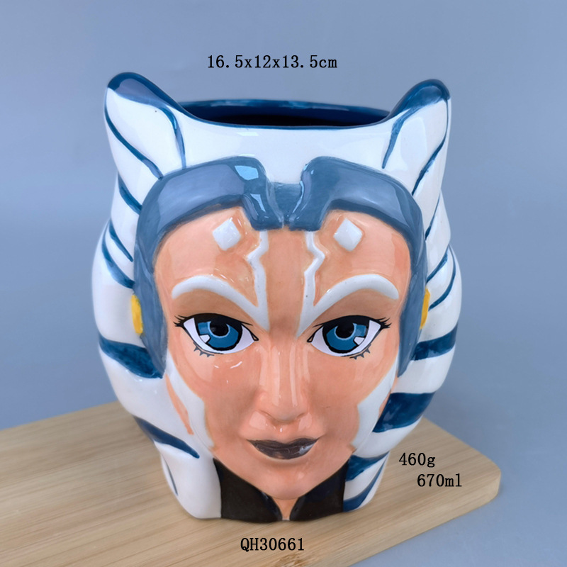 Transfronterizos encantadores muñecas de animación tazas de alto valor visual personaje creativo avatar tazas de cerámica de agua tazas de café de viento