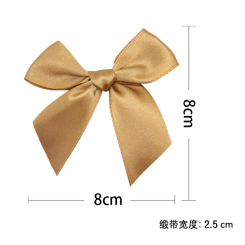 Lazo de cinta de satén dorada de 2,5 cm, decoración de lazo anudado a mano para caja de regalo, lazo de cinta de doble capa, belleza Tianyi