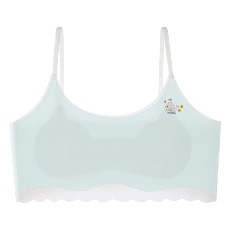 Una etapa de la adolescencia sin marcas respirables sujetador de niñas suave y cómodo para la piel anti-bumps chaleco deportivo pequeño