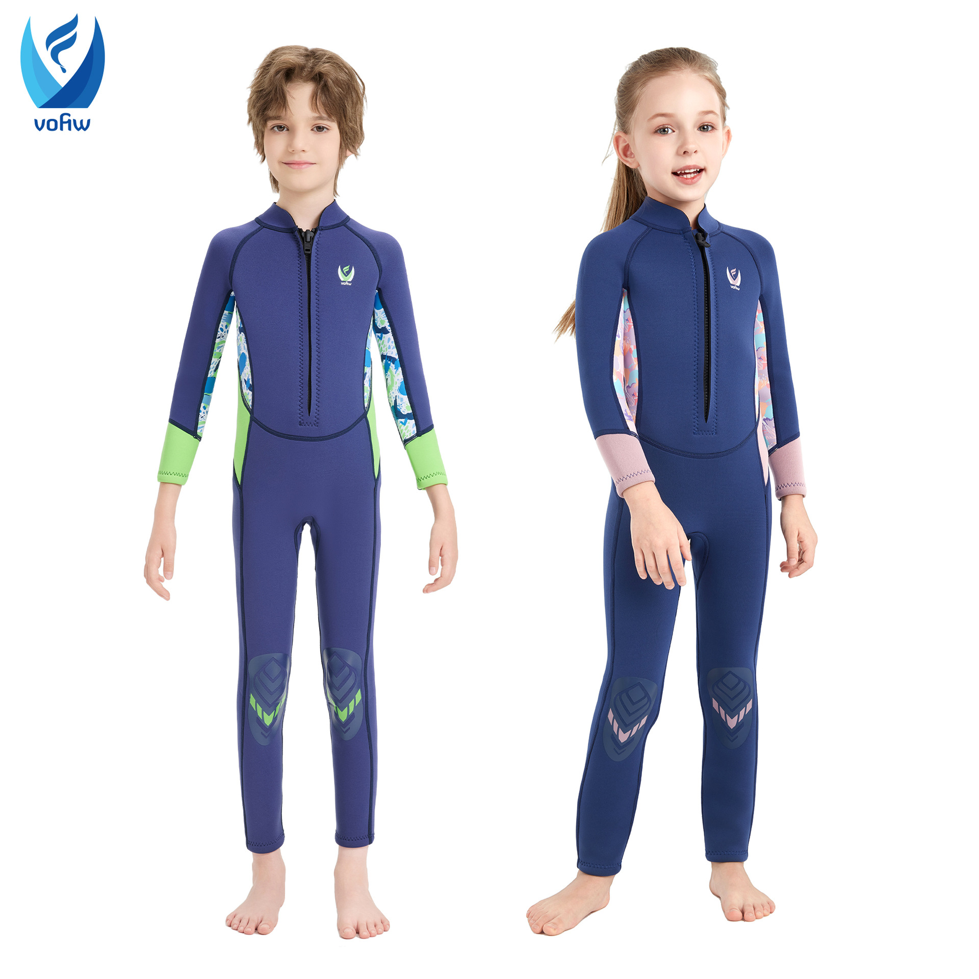 Vofiw New 3mm Boys and Girls Kidsren's Wetsuit Warm Swimsuit One-Piece Long-Sleeved Pants Surfing Swimming Sun Protection