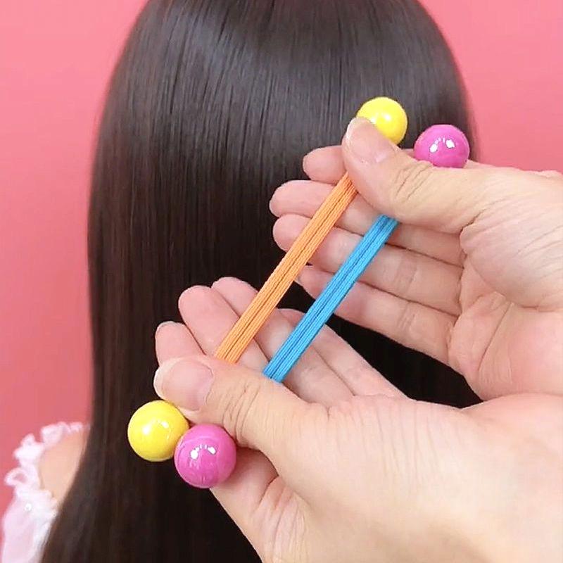 Coreana de color caramelo de alta calidad correa larga anillo de cabello bola princesa no lesiones de cabello color nuevo