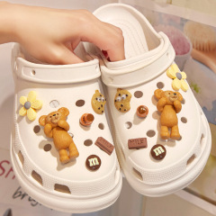 達菲熊洞洞鞋配飾diy立體鞋扣兒童拖鞋鞋花裝飾鞋子鞋面飾品批發