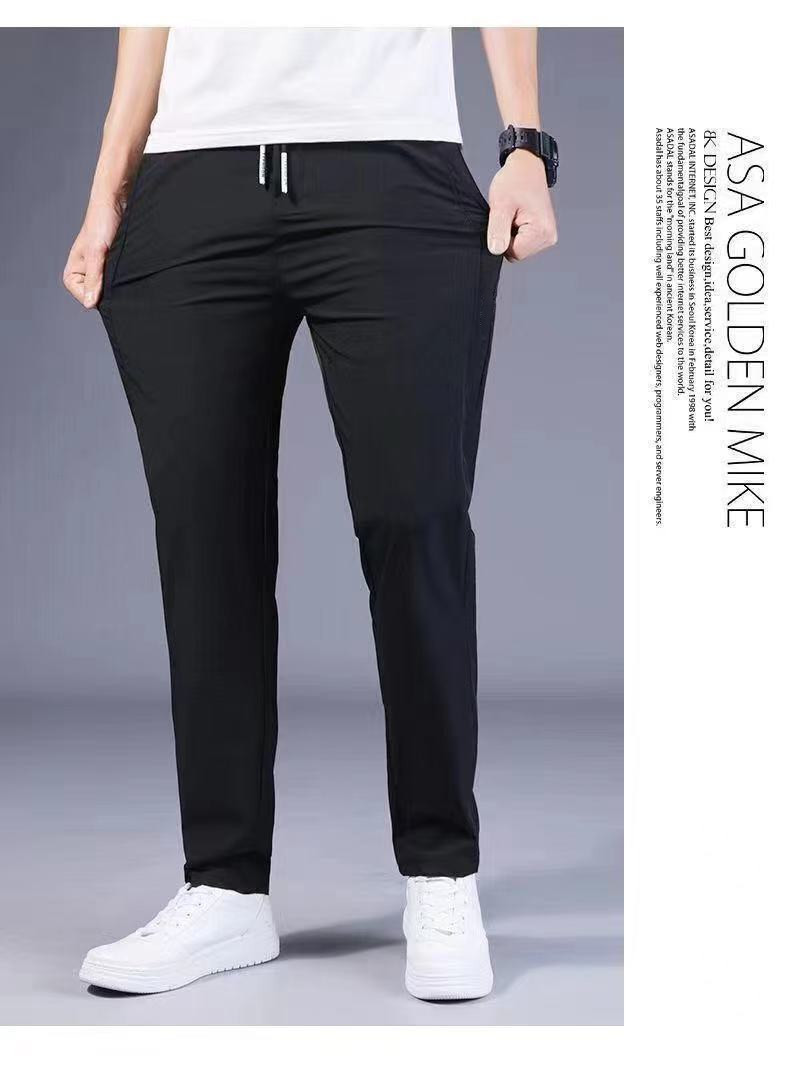 Summer silk elastic breathable sports trousers