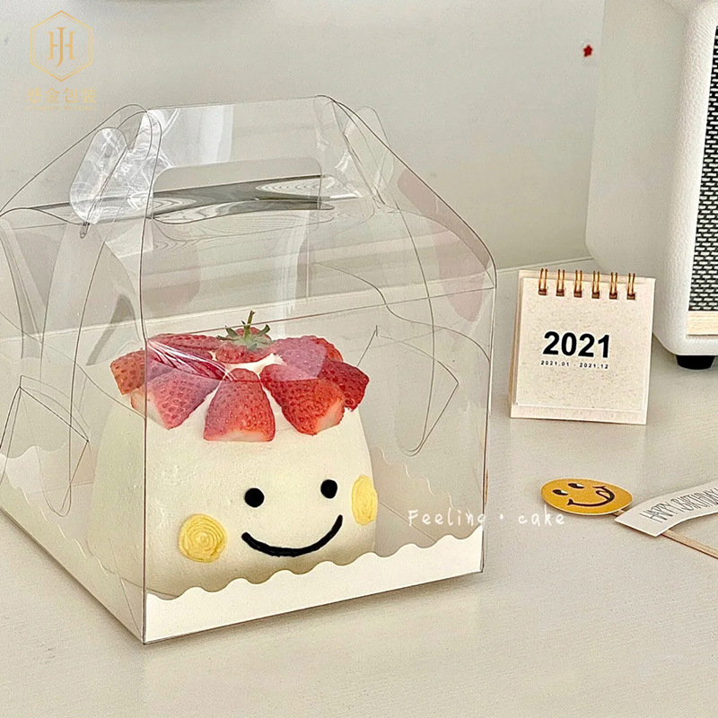 蛋糕盒四五寸3寸4寸5寸6寸网红透明手提西点爆浆慕斯蛋糕包装盒子