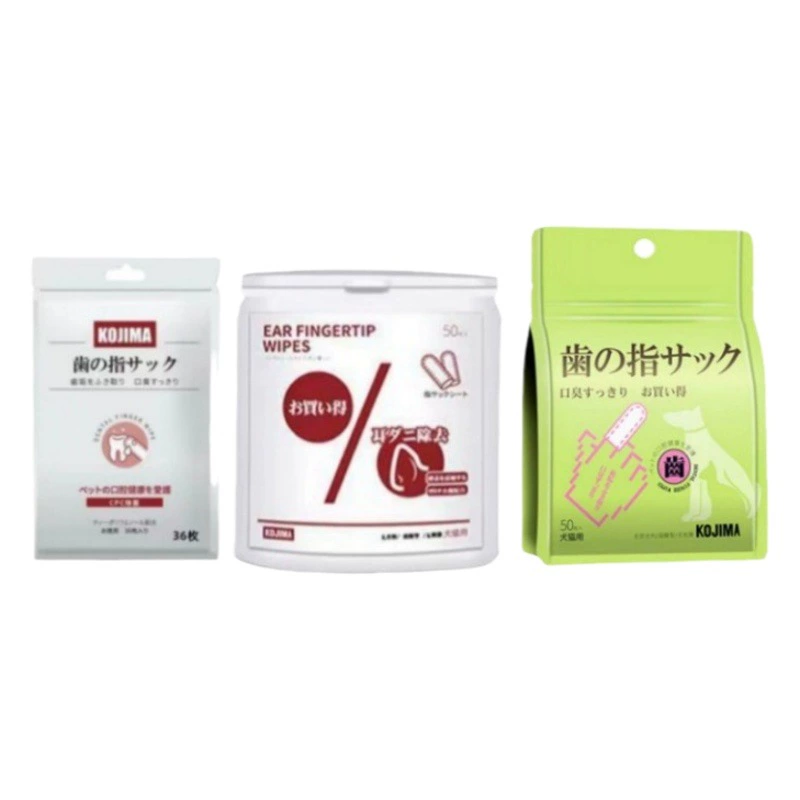 Япония kojima Pet чистка зубов набор пальцев влажные салфетки зубная щетка кошка собака Чистка рта Дурной запах изо рта анти-камень