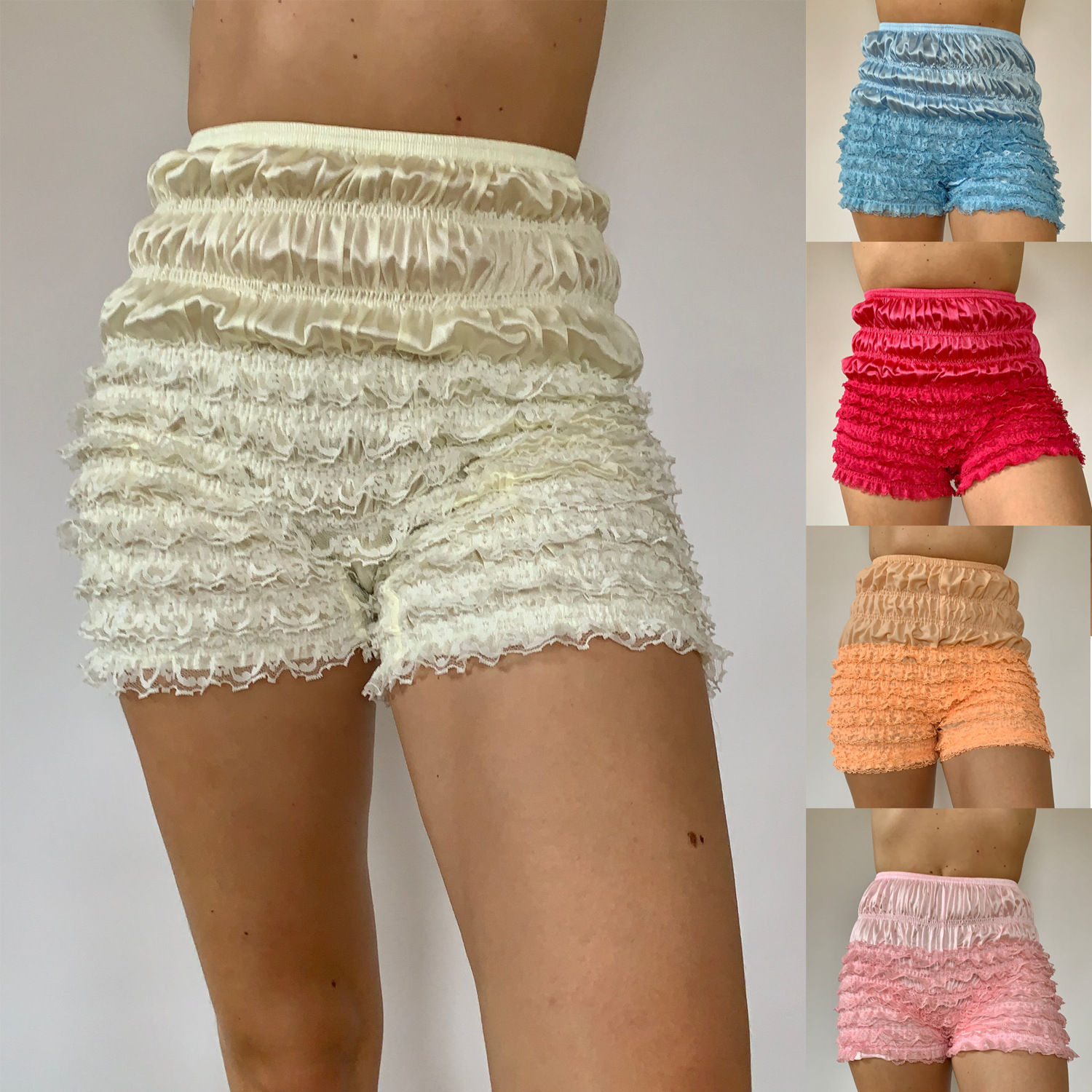 European and American best selling ladies new fashion lace multi-layer lace multi-color sexy hot girl high waist shorts SU4004