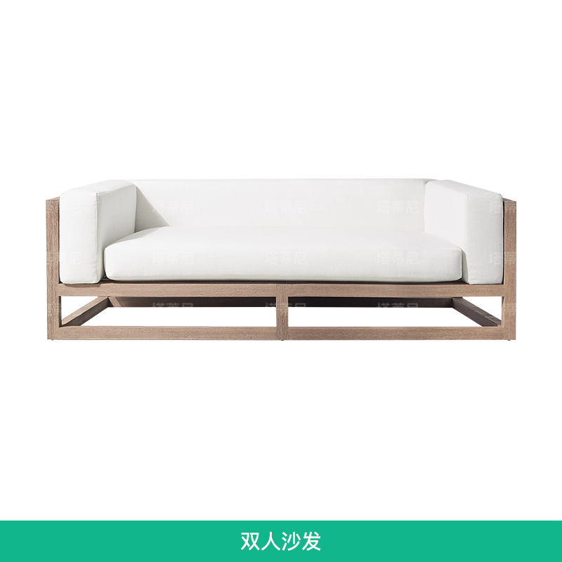 Conjunto de muebles de teca para exteriores, resistentes al agua y a los rayos UV, para patio, jardín, terraza, sofá de aluminio para balcón.
