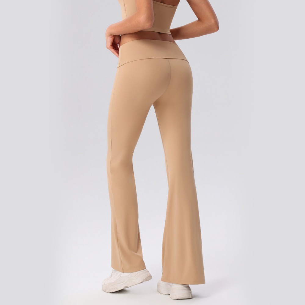 Nuevos pantalones de yoga transfronterizos europeos y estadounidenses secados rápidos de cintura alta desnudos pantalones deportivos de entrenamiento para correr pantalones largos