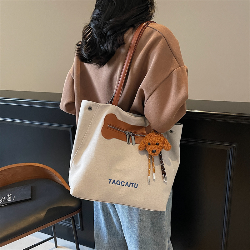 Large-capacity canvas bag for women, 2026 new trendy fashion shoulder tote bag, multifunctional backpack for school Large-capacity canvas bag for women, 2026 new trendy fashion shoulder tote bag, multifunctional backpack for school