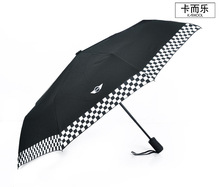 适用于迷你MINI cooper 创意防晒太阳伞 黑白格自动折叠雨伞