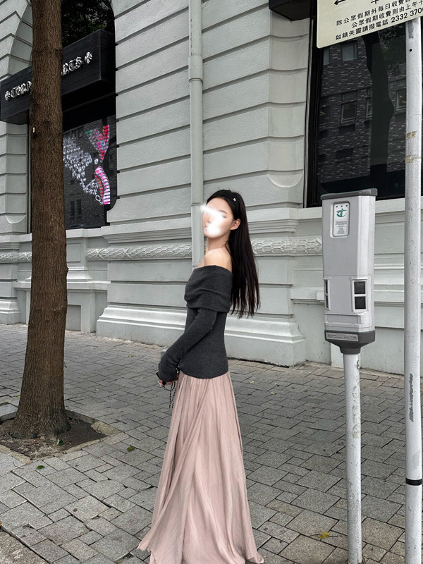 5werkwen 解构不规则美学 早秋桃花皱肌理裙|undefined