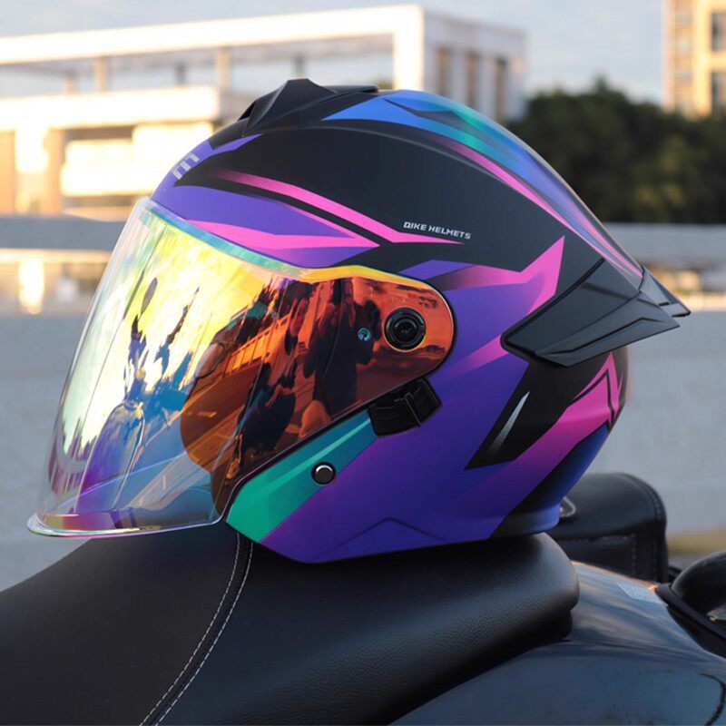 Electric motorcycle helmet for cross-border trade, unisex, dual-lens safety helmet, suitable for self-media live streaming, available for dropshipping