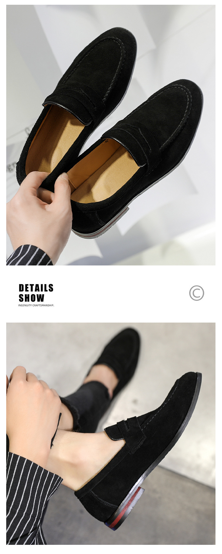 Versatile Loafers One Foot Stirrup Casual Soybean Shoes_voghion.com