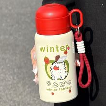 保温杯ins女生新款316不锈钢便携式大容量可爱高颜值儿童三饮水杯