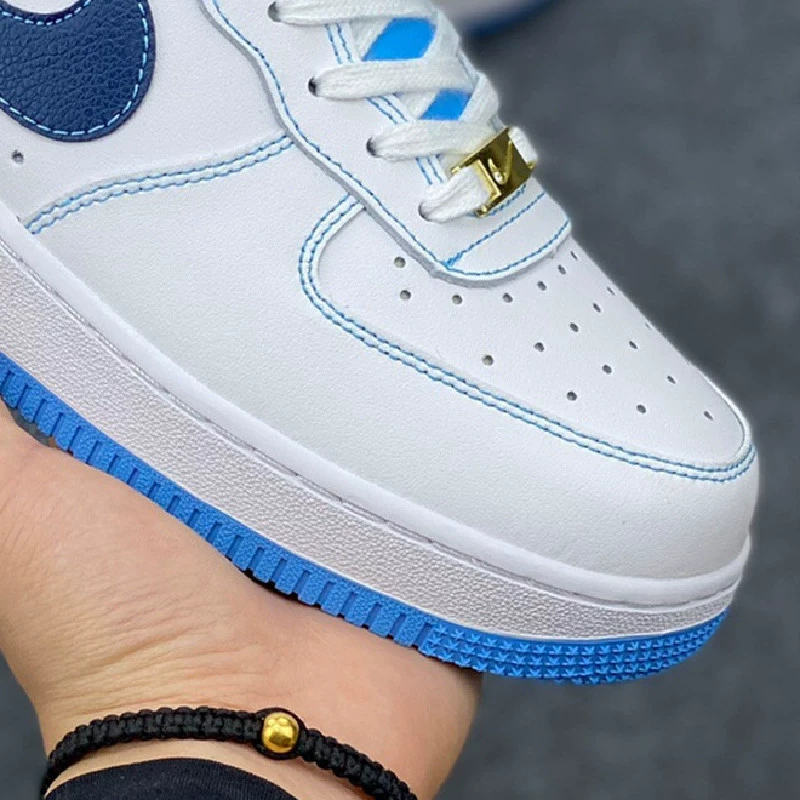 Кеды (Nike) Air Force 1 low — белые и цветные, перфорация, мягкий воротник, EU 36–45