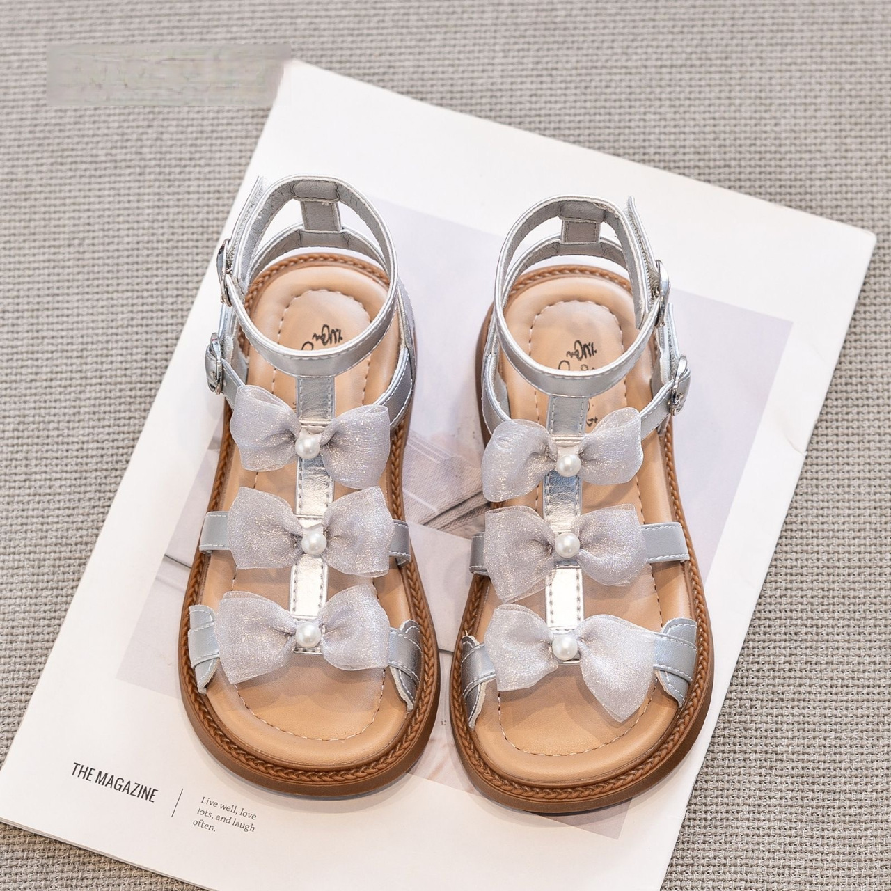 Sandalias romanas altas para niñas verano 2025 nueva moda bowknot zapatos de princesa para niños sandalias de playa para niñas image 4