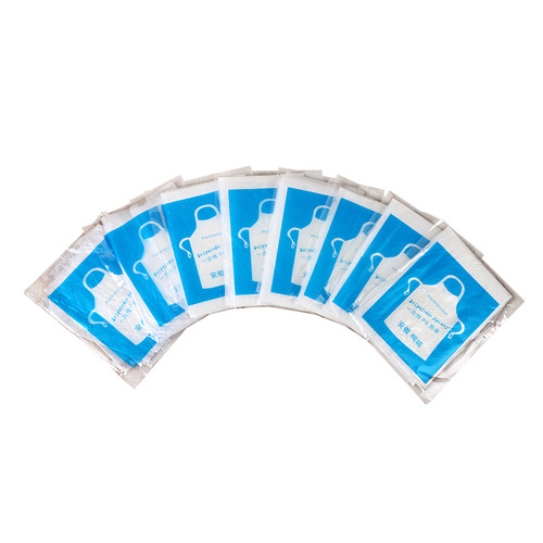Disposable apron, individually packaged, lengthened and thickened, transparent PE apron, waterproof and oil-repellent catering apron for barbecue shop