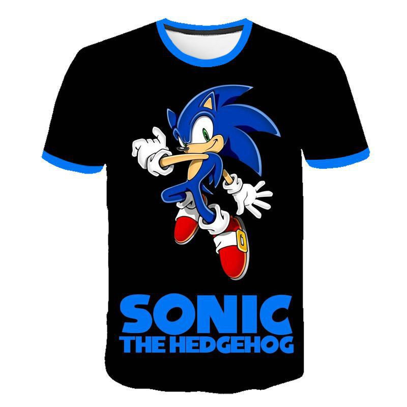 Cross-Border Amazon Trendy New Adult and Children's Clothing 3D Digital Sonic Series Printed Short-Sleeved T-Shirt Cross-Border Amazon Trendy New Adult and Children's Clothing 3D Digital Sonic Series Printed Short-Sleeved T-Shirt