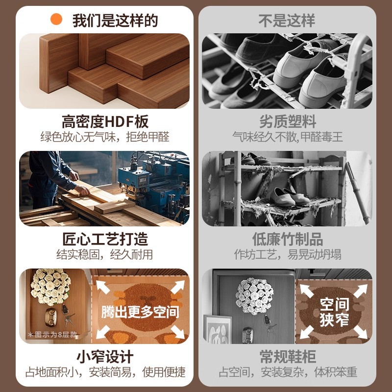 Estante de zapatos pequeño y estrecho multicapa puerta doméstica simple en el hogar interior hermoso multicapa alquiler buena estante de almacenamiento