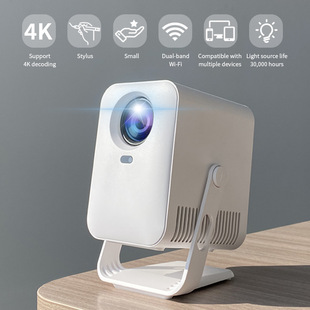 2025 New Projector with Built-In Pan/Tilt That Can Touch Smart Projector 4K Mini Portable Projector