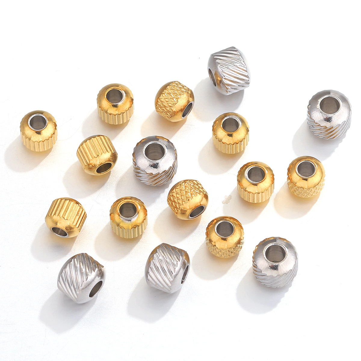 Cuentas de malla de acero inoxidable cuentas de perforación cuentas de tubo a través de agujero de perforación cuentas de tubo largo cuentas de acero DIY accesorios de joyería hechos a mano