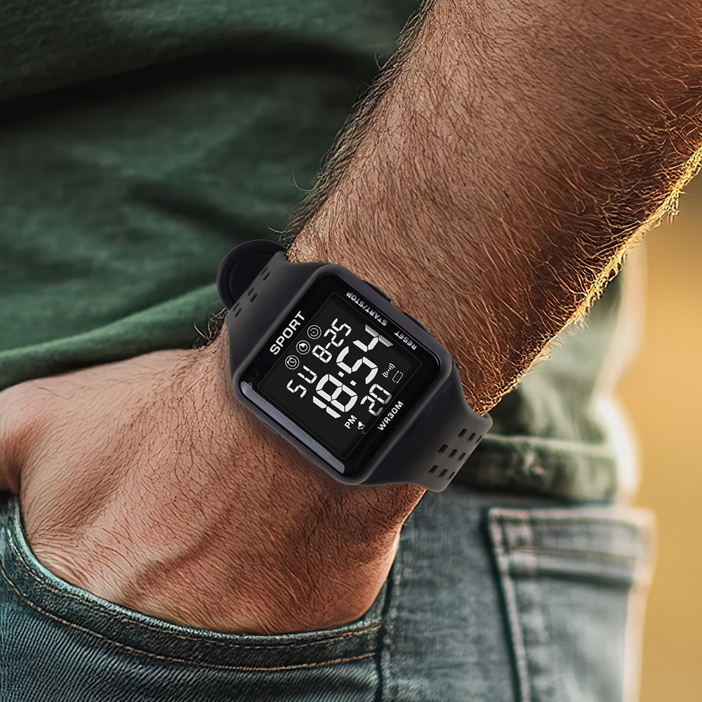 Tendencia de alarma nocturna al aire libre relojes electrónicos cronógrafos adolescentes estudiantes de secundaria secundaria hombres y mujeres relojes electrónicos al por mayor