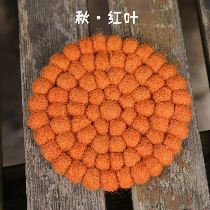 Four Seasons serie de fieltro de lana de montaña placemat ins estilo lindo estera de aislamiento regalo creativo regalo de mano hogar pantalla