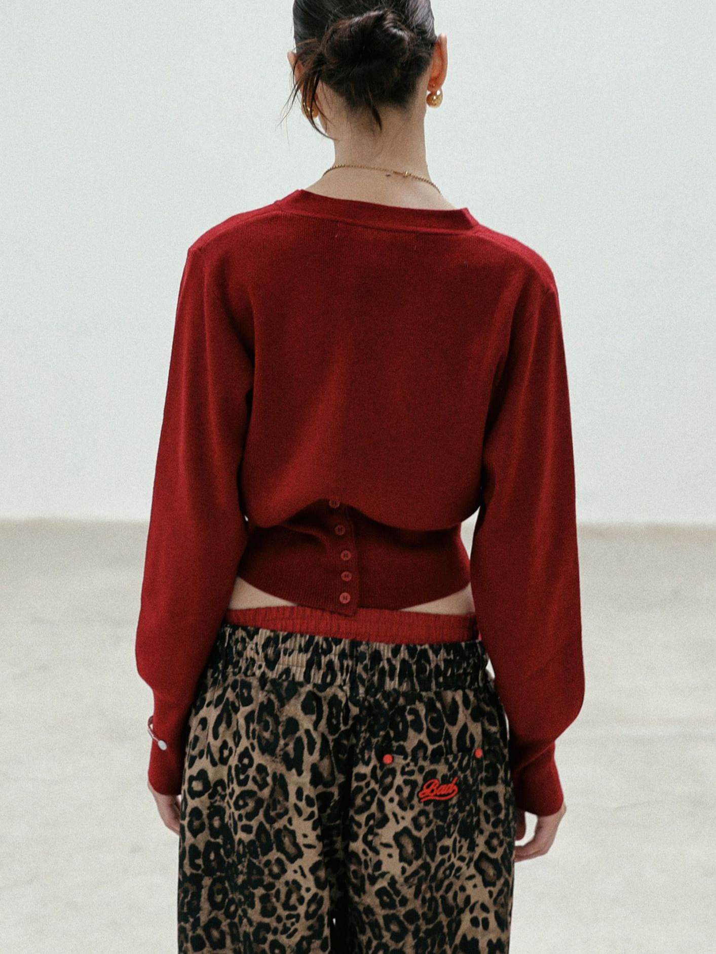 ブラッドブラッドヒョウ柄モダンレトロゆるいカジュアルパンツ女装刺繍ギャルセクシー大版衛ズボン春秋モデル