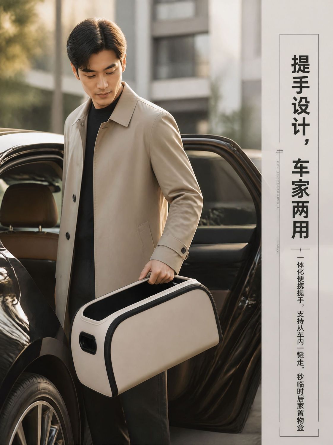 Car trunk organizer, foldable car storage box, multi-functional organizer for the car interior, large-capacity storage box for the trunk