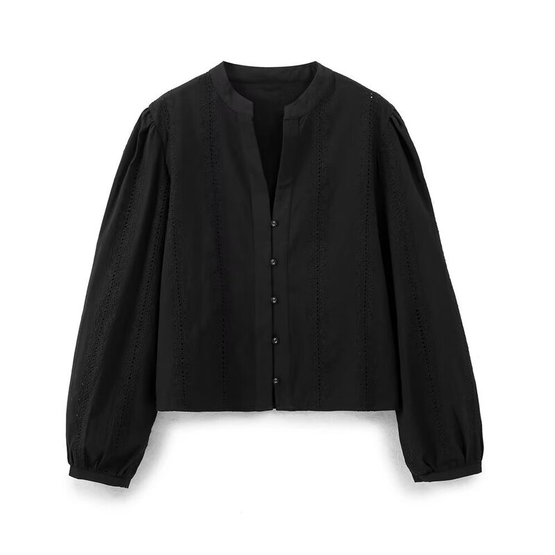 Pb&Za Women's Clothing 2026 Summer New Fashion Casual Versatile Elegant Style Hollow Embroidered Shirt 8741085 Pb&Za Women's Clothing 2026 Summer New Fashion Casual Versatile Elegant Style Hollow Embroidered Shirt 8741085
