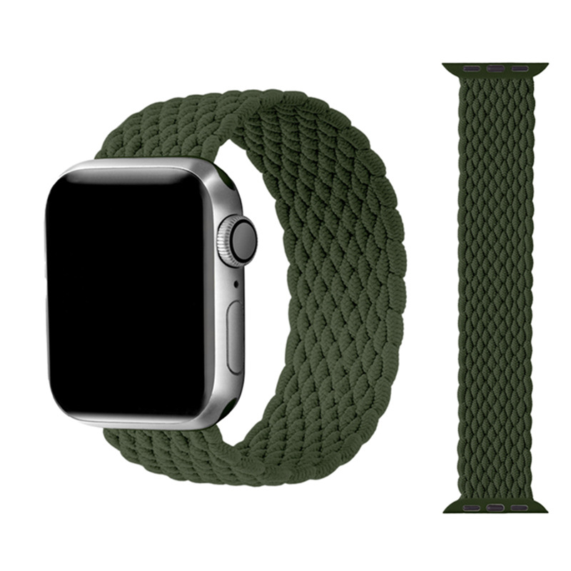 For iwatch 7 apple 8 nylon strap single circle woven striped elastic strap apple watch3456