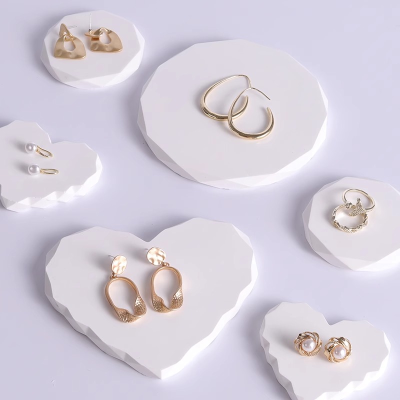 簡約幾何耳環架子展示架石膏擺件項鍊耳飾首飾架飾品展示道具擺台