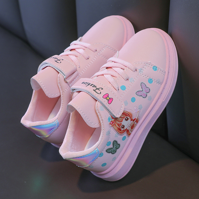 Zapatos blancos para niñas de 3 a 12 años, zapatillas deportivas planas informales para estudiantes, zapatillas bajas de cuero estilo coreano de primavera