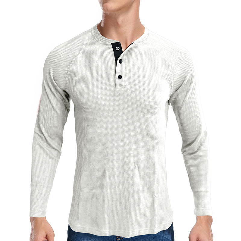 Men's T-shirt Long Sleeve Loose Fit Plain Basic Autumn Winter_voghion.com
