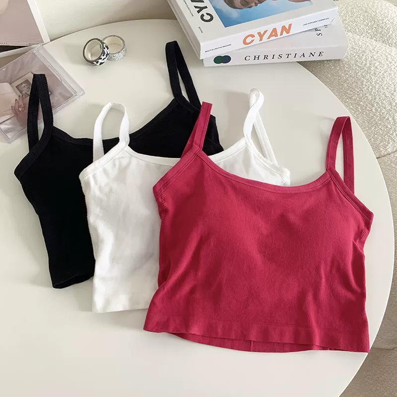 Модный топ без спинки с вкладышами для груди для студенток, можно носить как нижнюю или верхнюю одежу, в стиле бандо.