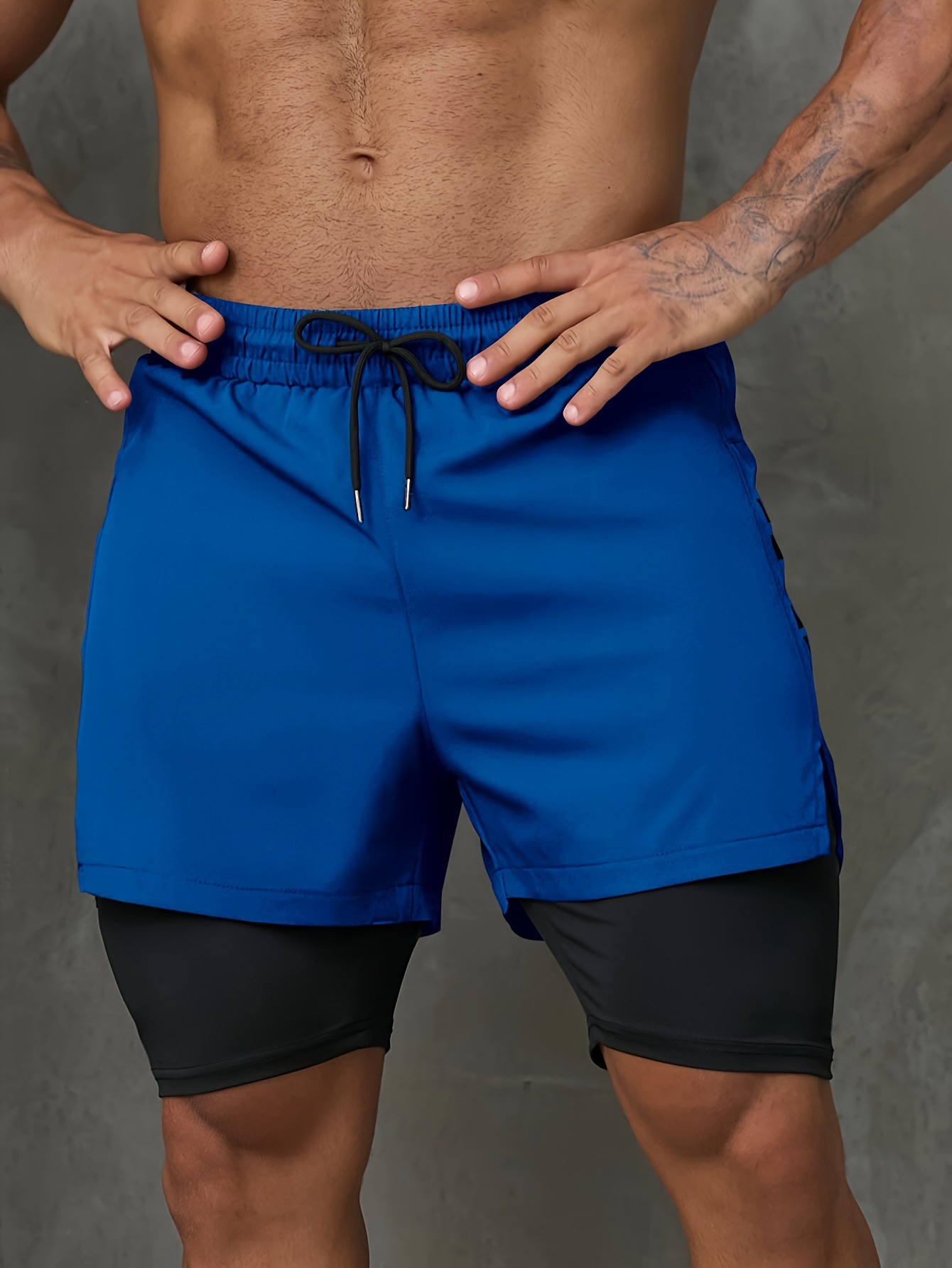 Men's Clothing Athletic Pants Casual Outdoor Breathable Multi Pocket Double Layer Shorts Muscular Design_viptrois.com