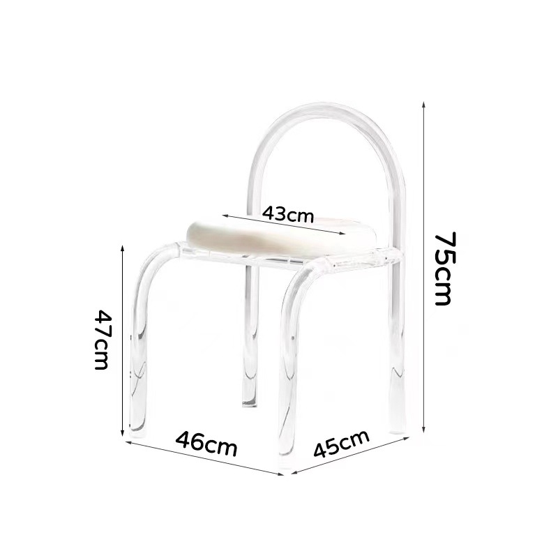 Sillas de comedor de cristal acrílico transparente, sillas de comedor de lujo nórdicas modernas y ligeras.