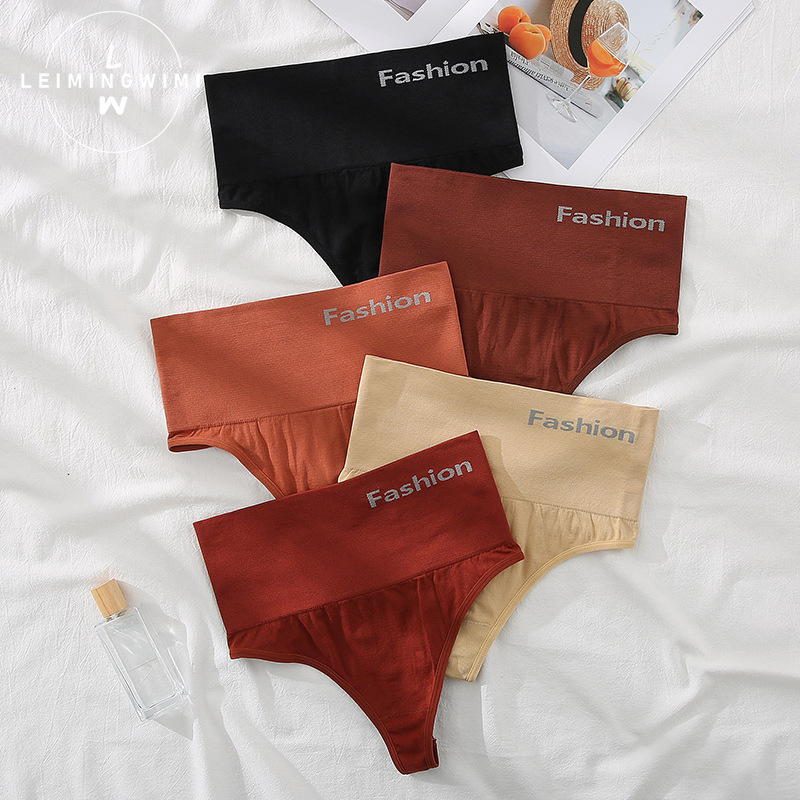 Thong women's high waist belly contracting sexy body leakage hip simple comfortable cotton crotch underwear women's cross-border wholesale Thong women's high waist belly contracting sexy body leakage hip simple comfortable cotton crotch underwear women's cross-border wholesale