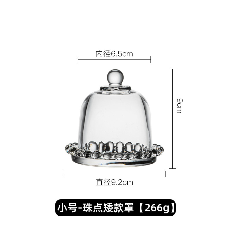 Bandeja de pastel a prueba de polvo pan postre merienda placa cubierta de vidrio Placa de desayuno buffet Placa de exhibición de frutas con tapa